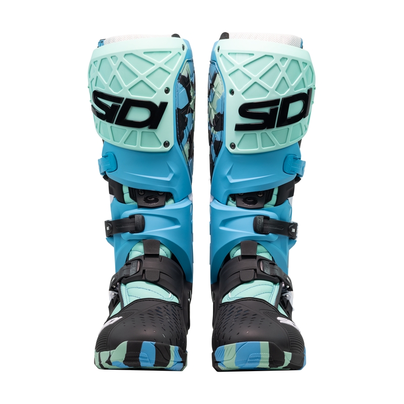SiDi Crossair X черни и тюркоазени ботуши за мотоциклет