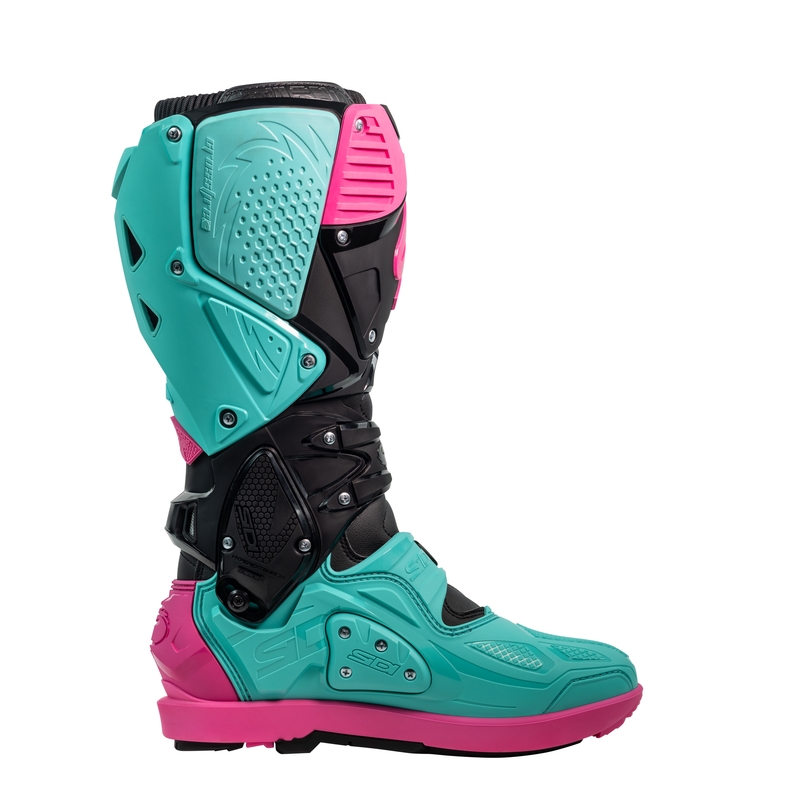 SiDi Crossfire 3 SRS Black-Mint-Pink Мотоциклетни ботуши