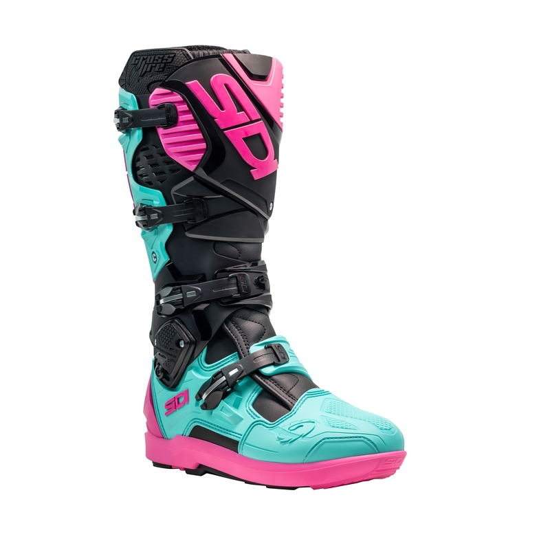 SiDi Crossfire 3 SRS Black-Mint-Pink Мотоциклетни ботуши
