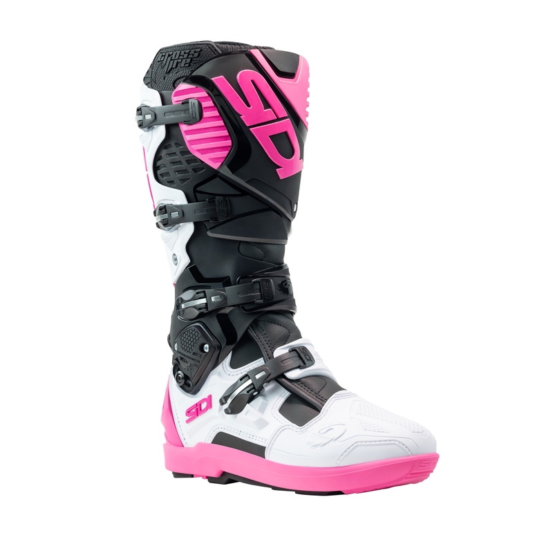 SiDi Crossfire 3 SRS Черни, бели и розови ботуши за мотоциклети