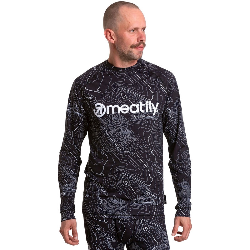 Мъжка термална тениска Meatfly Avery черно и бяло
