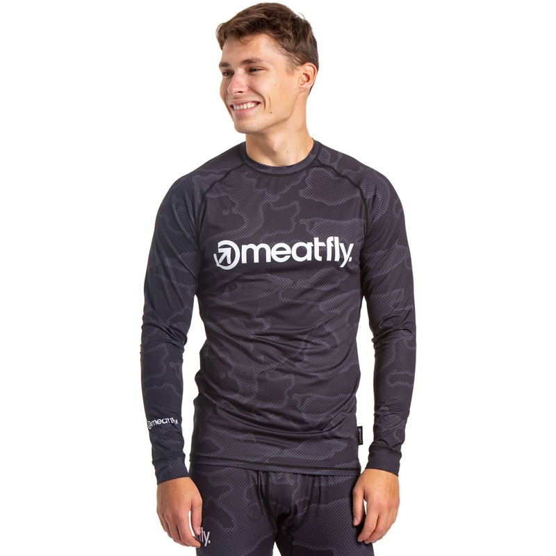 Мъжка термална тениска Meatfly Avery black-grey
