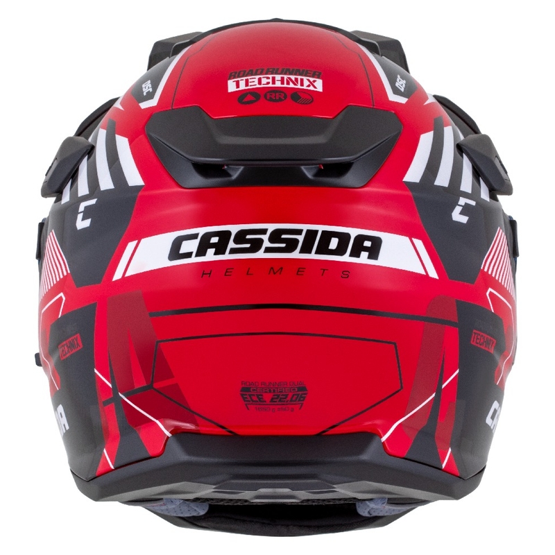 Каска за ендуро Cassida Road Runner TechniX червено-черно-бяло-сива