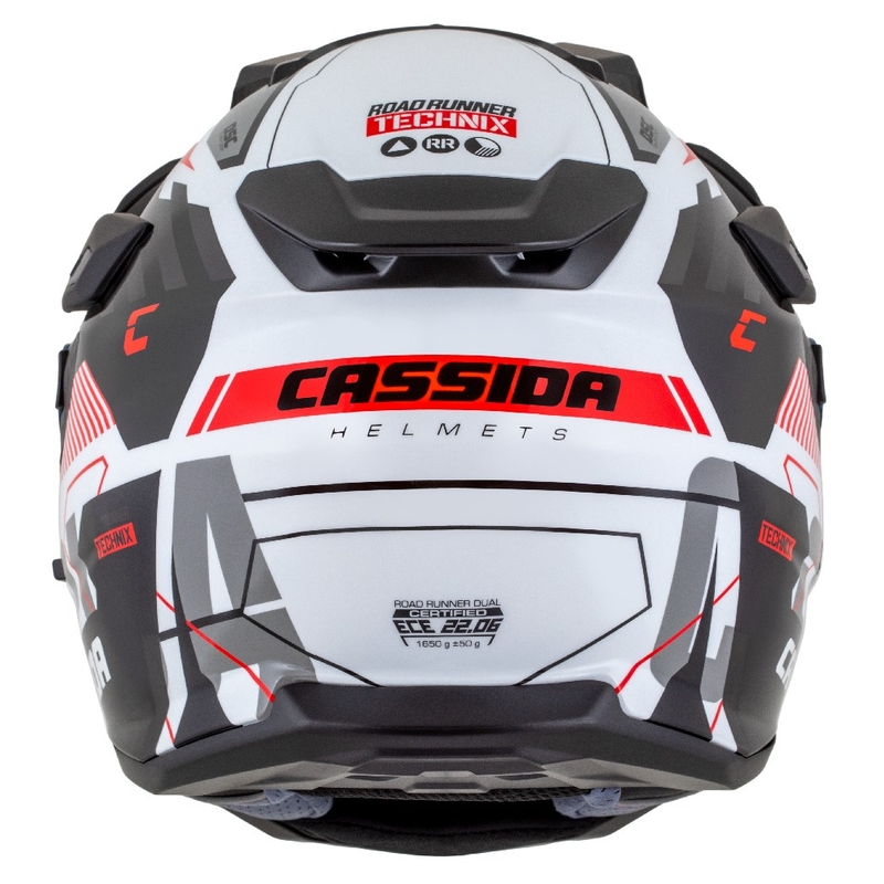 Каска за ендуро Cassida Road Runner TechniX бяло-черно-червено-сиво