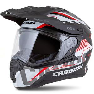 Каска за ендуро Cassida Road Runner TechniX бяло-черно-червено-сиво