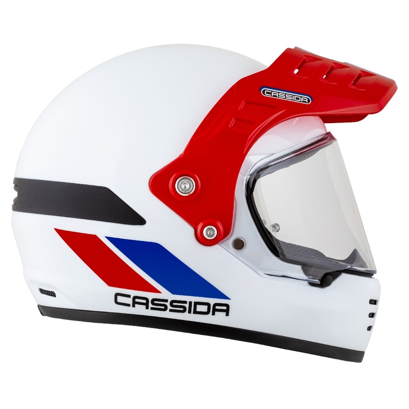 Каска за ендуро Cassida FormX FlatOut бяло-синьо-червена
