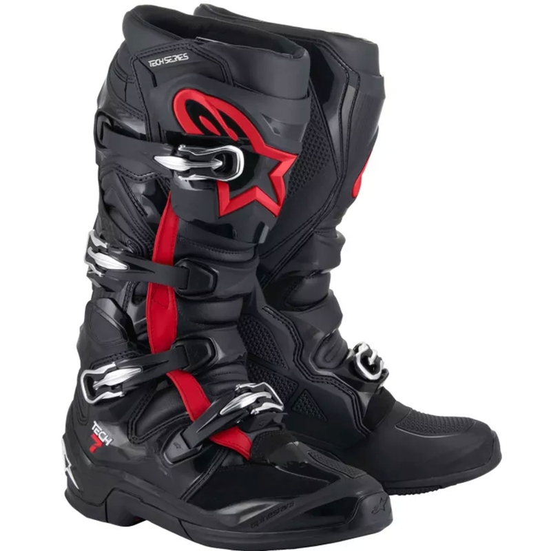 Alpinestars TECH 7 ботуши за мотокрос черно-флуорово червено