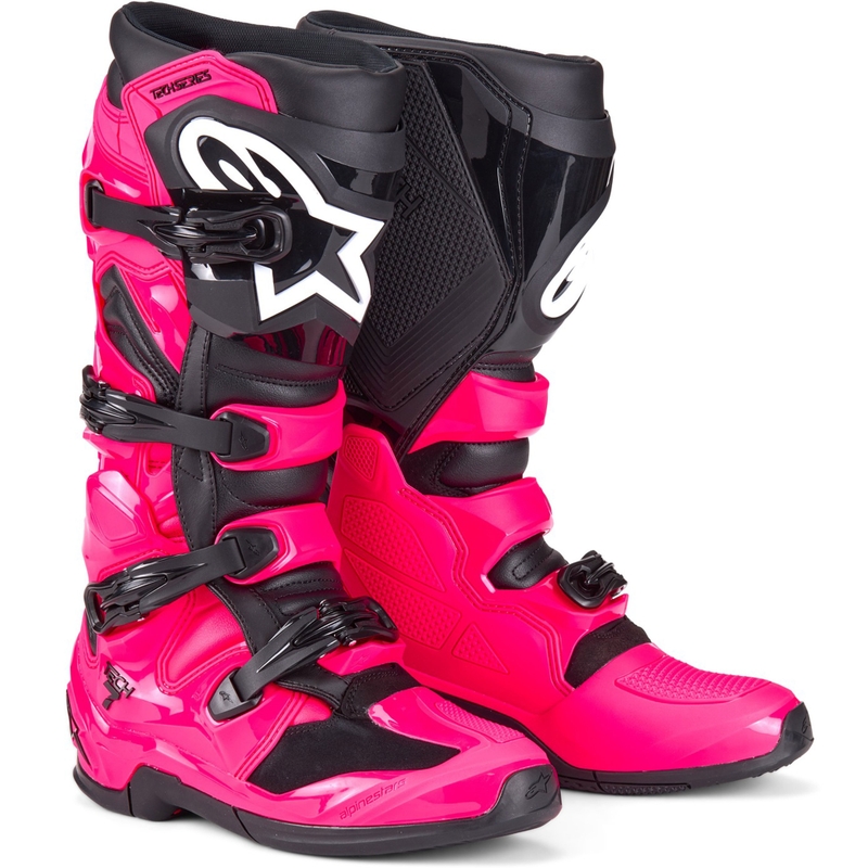 Alpinestars TECH 7 ботуши за мотокрос в розово и черно