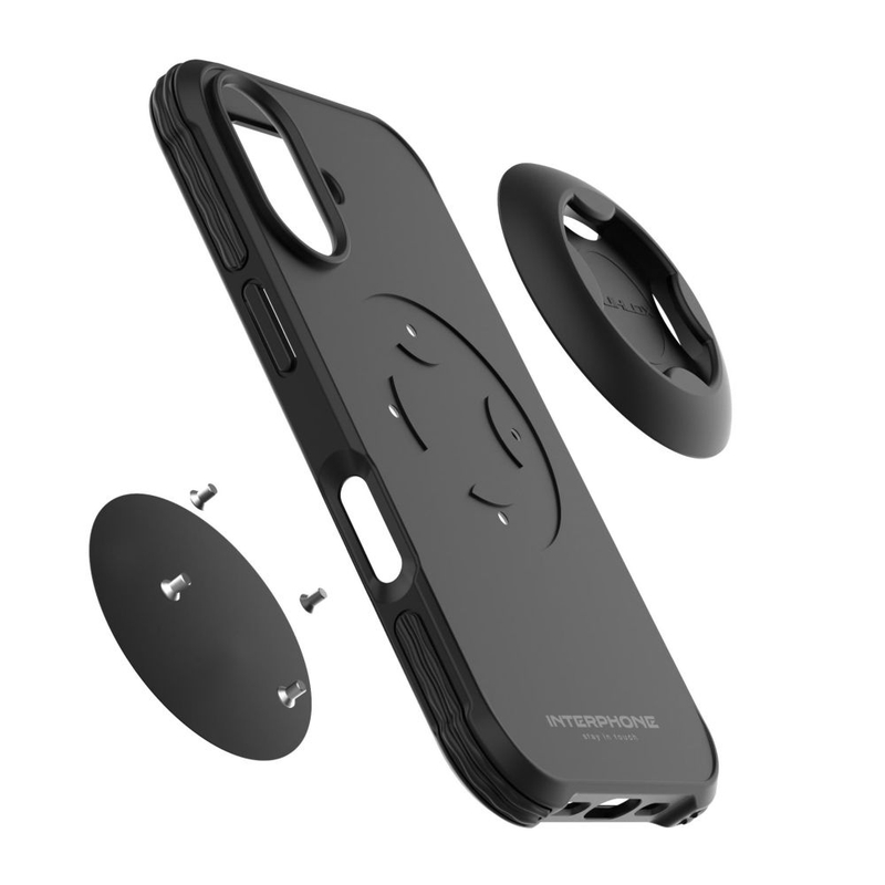 Защитен калъф Interphone QUIKLOX Tetraforce за Apple iPhone 16 Plus, черен