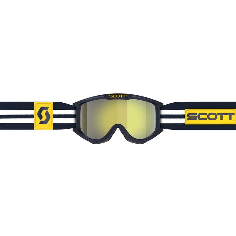 Очила за мотокрос SCOTT 89X Era синьо и бяло с жълт хромиран плексиглас разпродажба