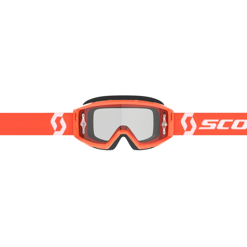 Очила за мотокрос SCOTT Primal Clear оранжево и бяло с прозрачен плексиглас