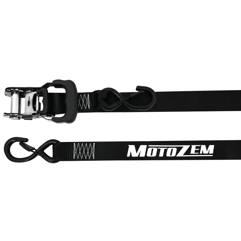Мотоциклетни ремъци MotoZem с тресчотка, черни