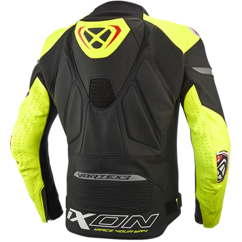Кожено яке за мотоциклет IXON Vortex 3 black-fluo yellow