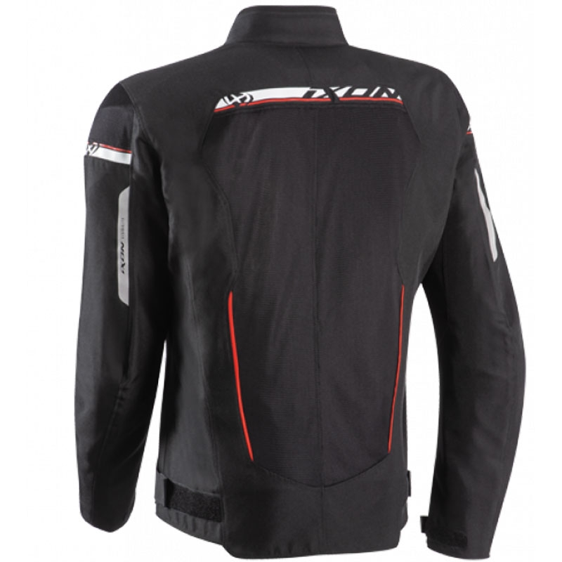 Мотоциклетното яке IXON T-Rex черно-бяло-червено
