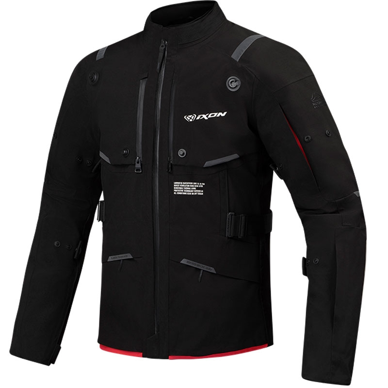 Мотоциклетно яке IXON M-Skeid black-fluo red