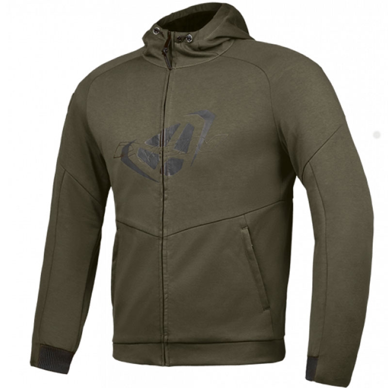 Мотоциклетна блуза с качулка IXON Touchdown khaki-black