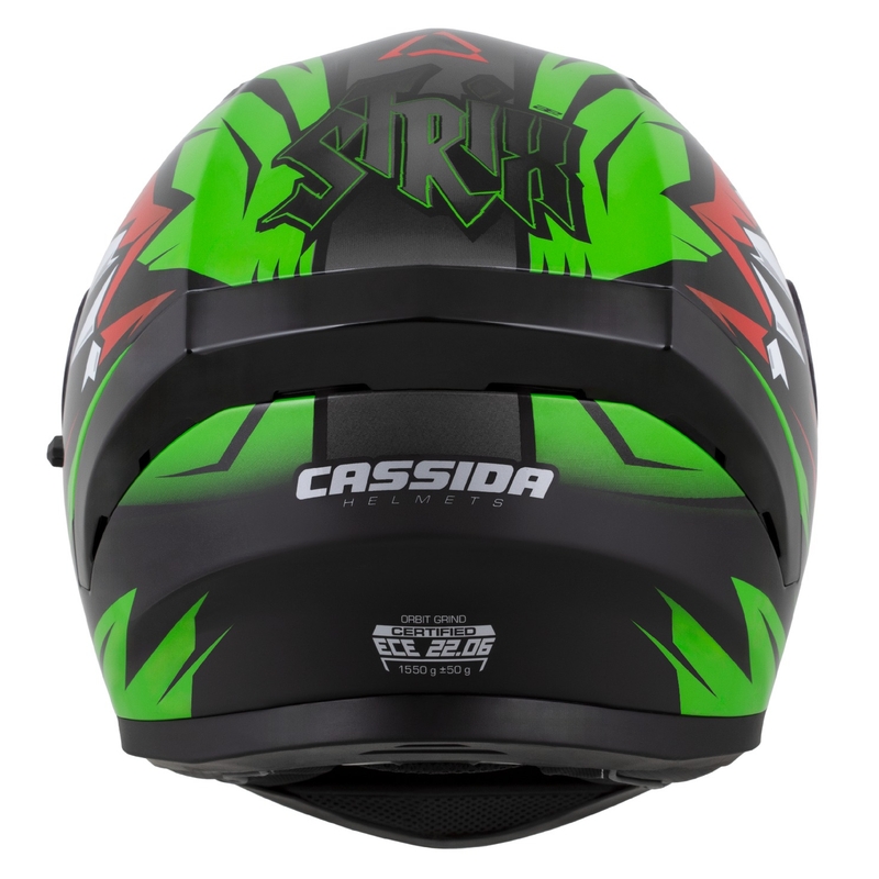 Интегрална каска Cassida Orbit Strix червено-зелено-сиво-бяло-черно