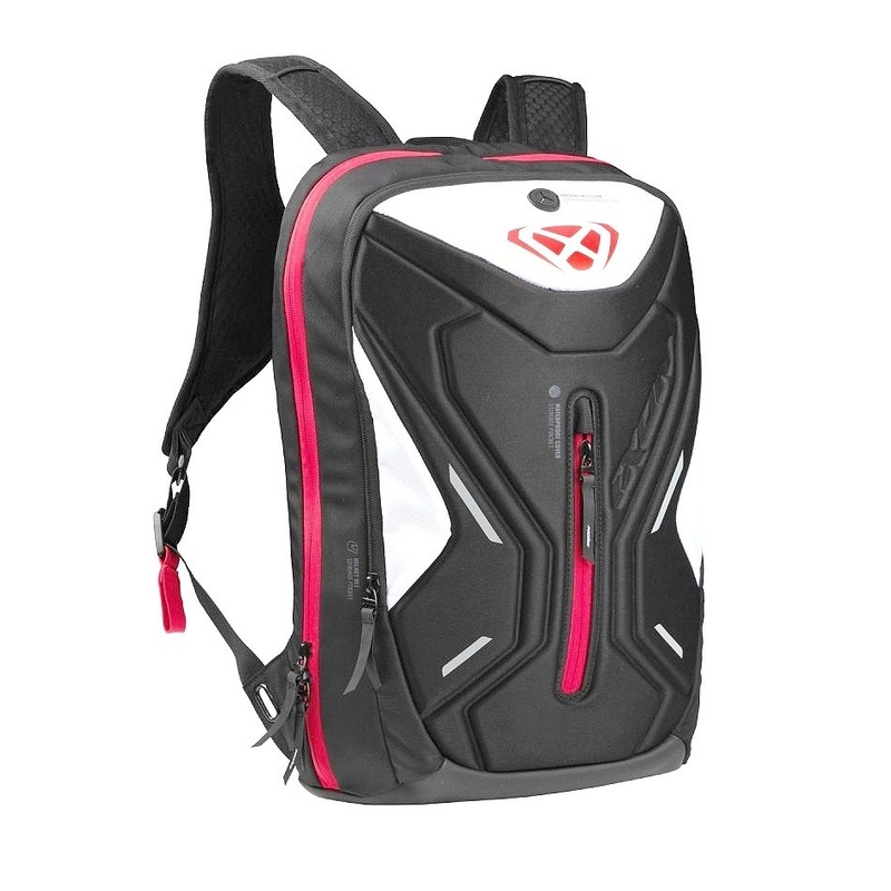 IXON R-Laser 25 L Черно-бяло-червена раница за мотоциклет