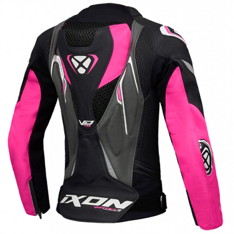 Дамско кожено мотоциклетно яке IXON Vortex 3 black-pink-white