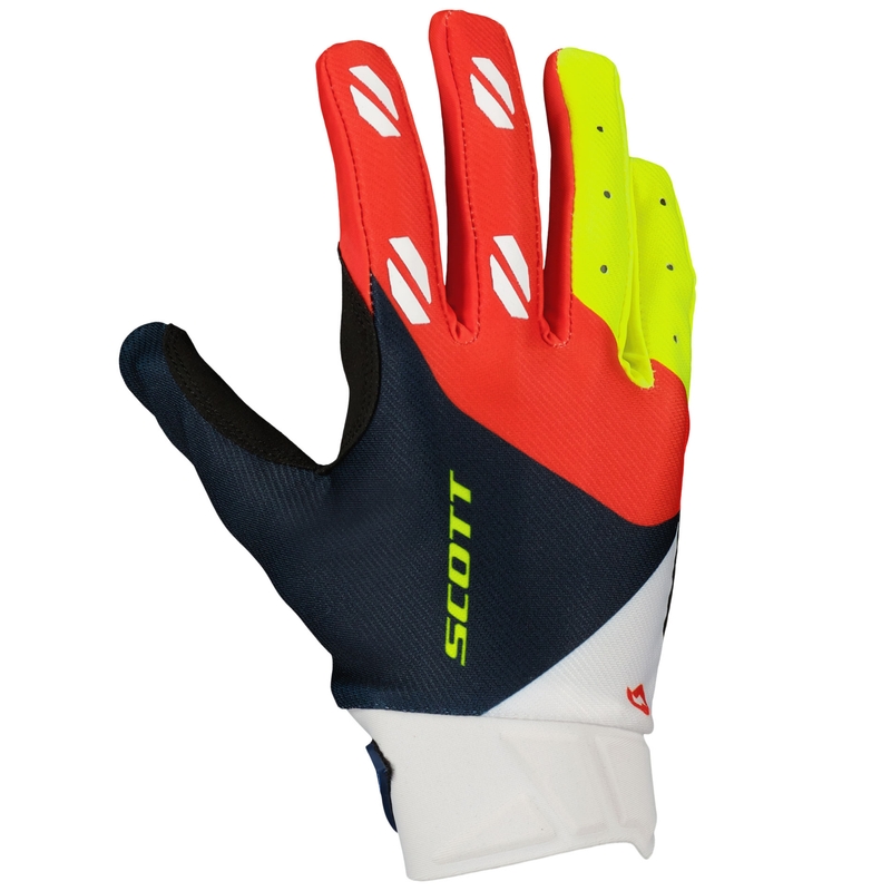 Ръкавици за мотокрос SCOTT EVO RACE синьо-червено-жълто