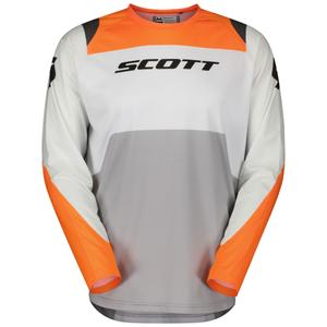 Тениска за мотокрос SCOTT EVO Race бяло-оранжева