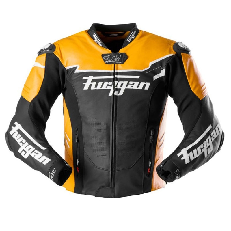Furygan Signature 55 черно и жълто кожено мотоциклетно яке