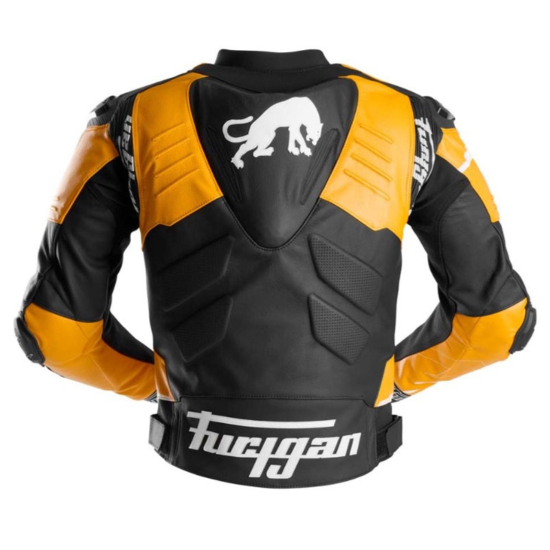 Furygan Signature 55 черно и жълто кожено мотоциклетно яке
