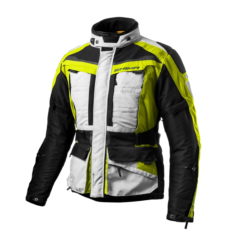 Bunda na motorku Shima Horizon fluo žlutá-šedo-černá