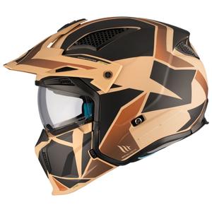 Отворена каска с маска MT Streetfighter SV S P1R B9 черно-кафяво-бежова