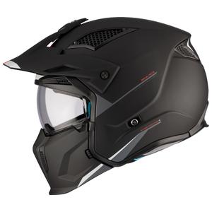 MT Streetfighter SV S Solid A1 каска с отворено лице и маска черна матова