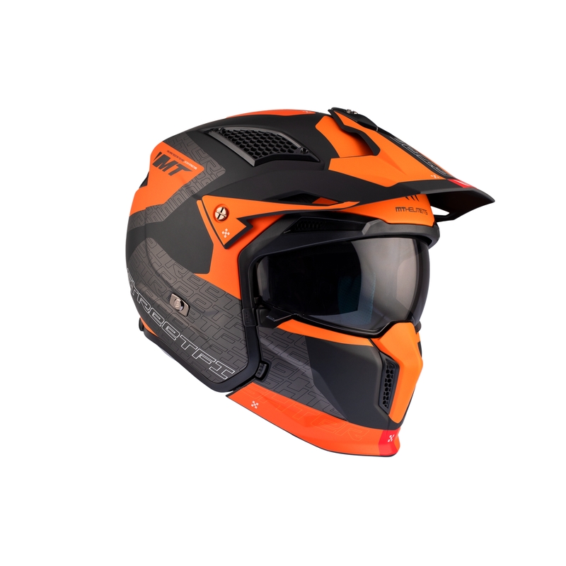 Отворена каска с маска MT Streetfighter SV Totem B4 black-grey-orange