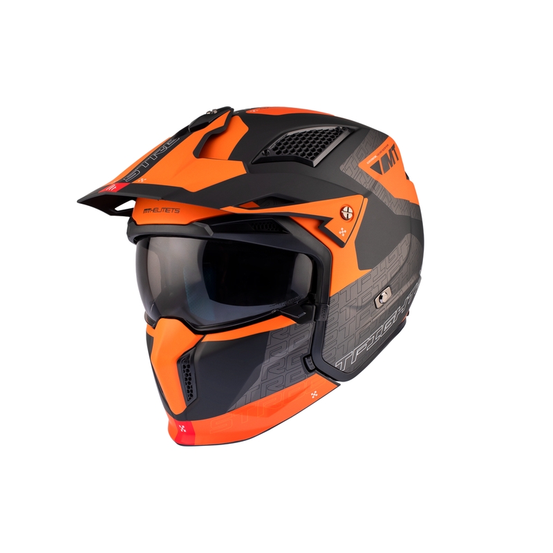 Отворена каска с маска MT Streetfighter SV Totem B4 black-grey-orange