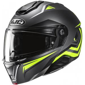 Обръщаща се мотоциклетна каска HJC i91 Tricus MC3HSF черно - флуорово жълто