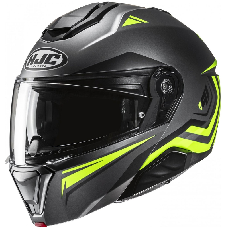 Обръщаща се мотоциклетна каска HJC i91 Tricus MC3HSF черно - флуорово жълто