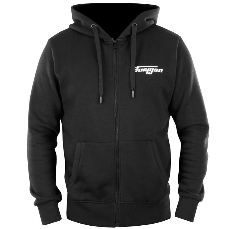 Суитшърт Furygan Corpo Zip черно и бяло