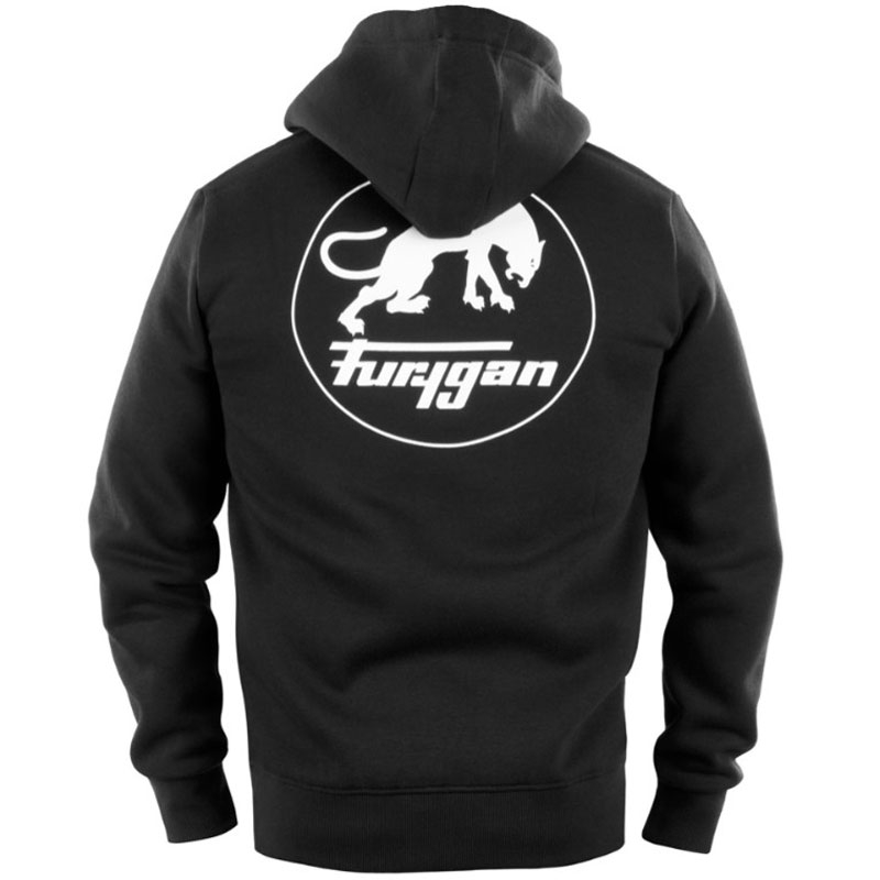 Суитшърт Furygan Corpo Zip черно и бяло