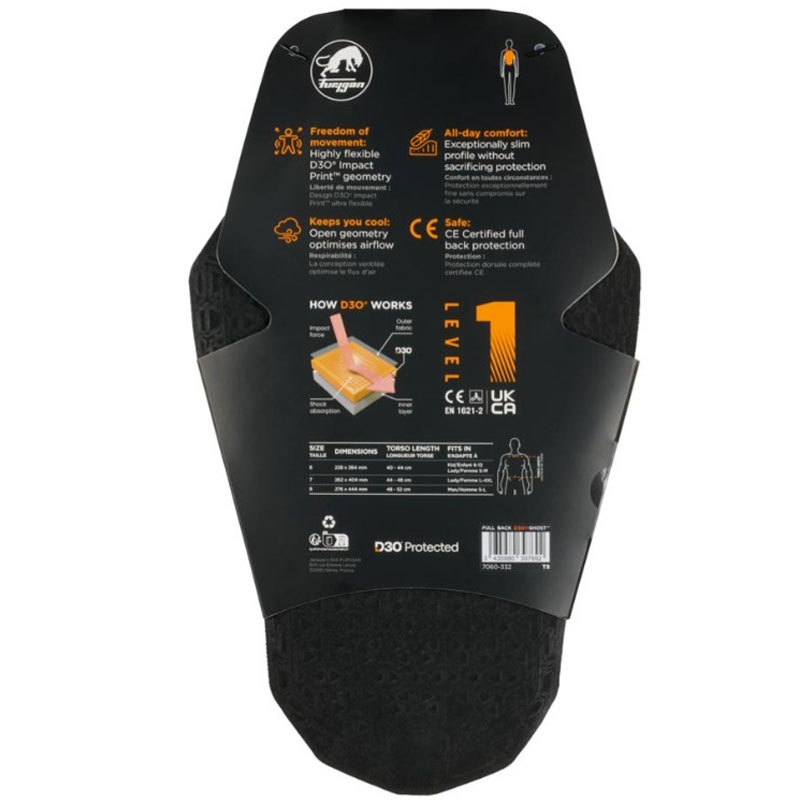Furygan Протектор за гръб Fury D3O® Ghost™ Level 1
