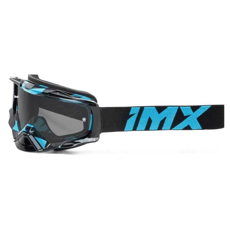 Очила за мотокрос iMX Dust Graphic черни и сини с прозрачен плексиглас