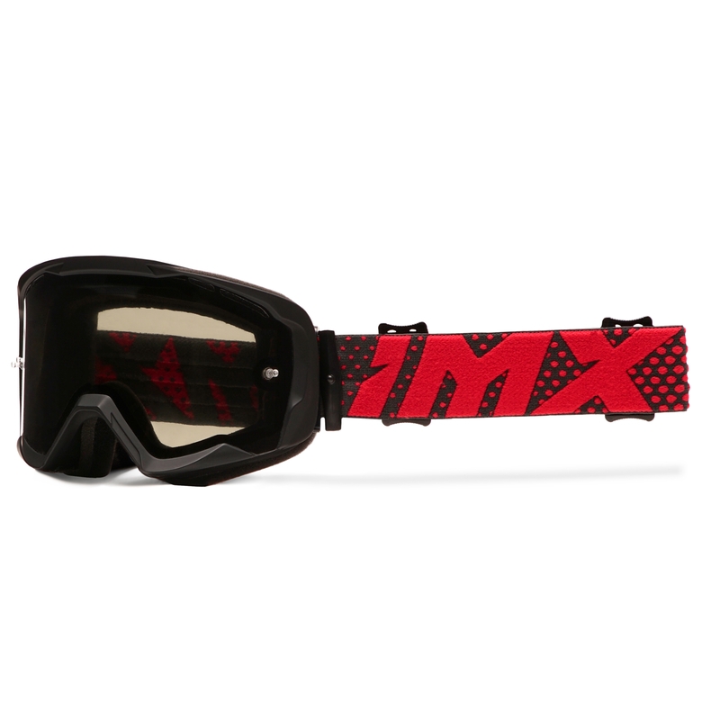 Мотокрос очила iMX Endurance Flip черно-червени с опушен плексиглас