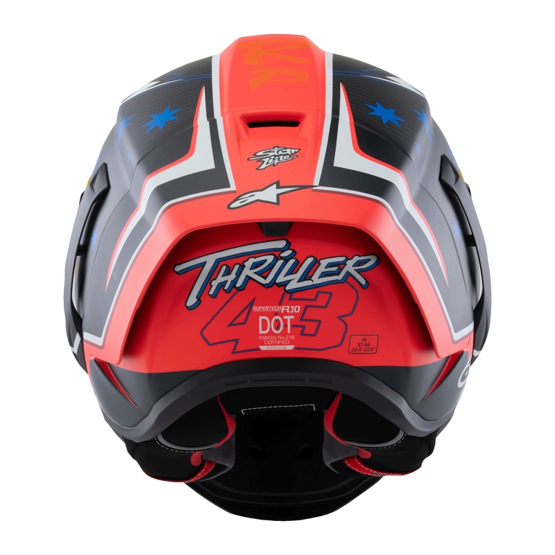 Alpinestars Supertech R10 лимитирана серия Jack Miller матов карбон червено-синьо-жълто-бяла интегрална мотоциклетна каска