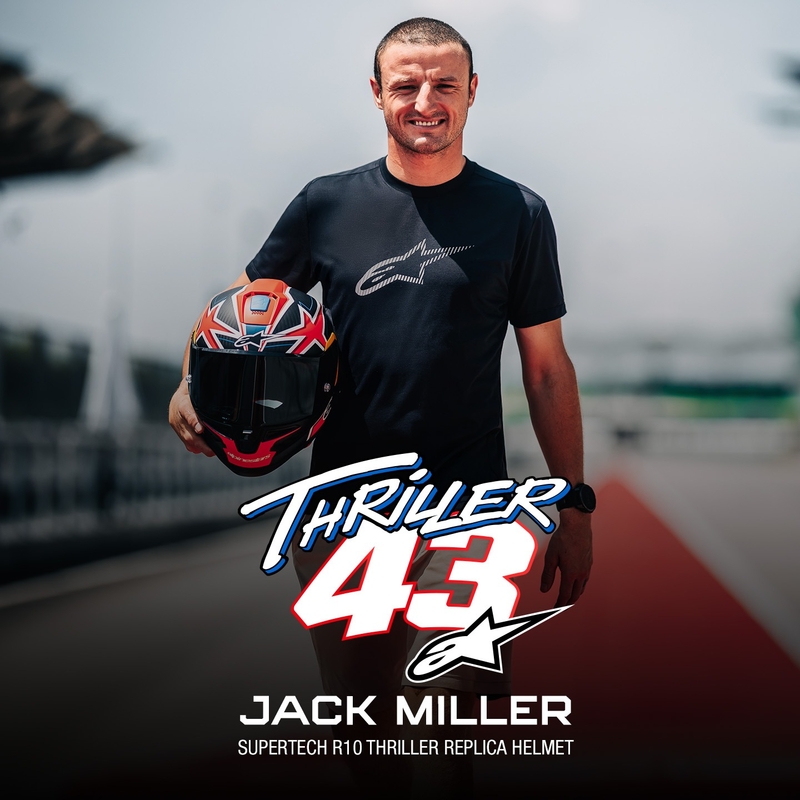 Alpinestars Supertech R10 лимитирана серия Jack Miller матов карбон червено-синьо-жълто-бяла интегрална мотоциклетна каска