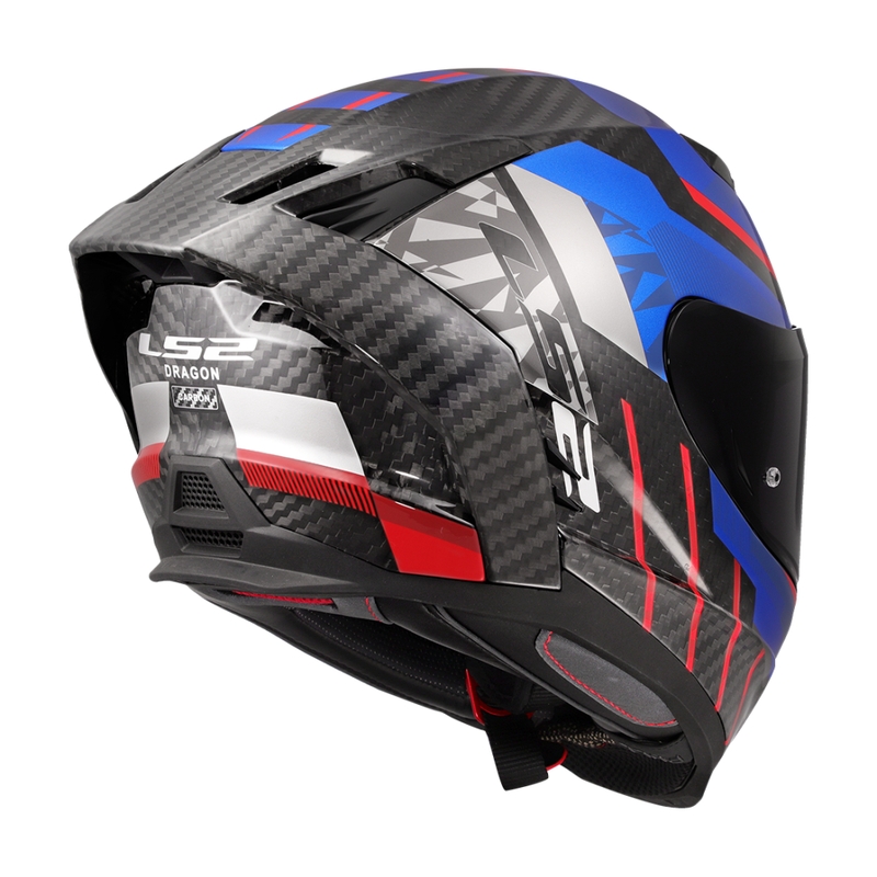 LS2 FF807 Dragon Trax синьо-червена интегрална мотоциклетна каска