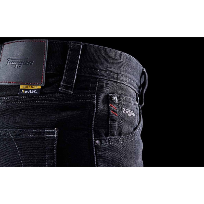 Дънки за мотоциклет Furygan D12 X Kevlar® с прави крачоли, черни