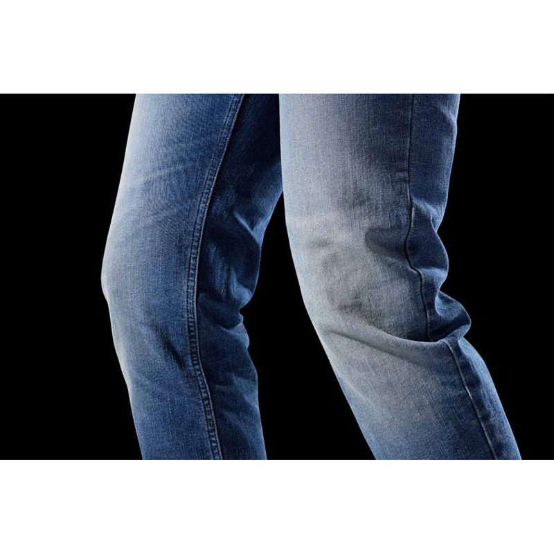 Дънки за мотоциклет Furygan D12 X Kevlar® с прави крачоли, светло сини, изпрани
