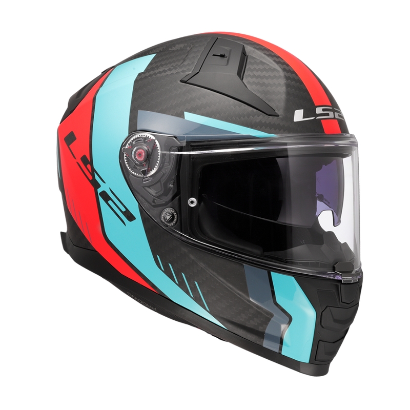 Интегрална мотоциклетна каска LS2 FF811 Vector II C Grid червено-тюркоазена