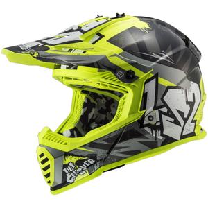 Детска каска за мотокрос LS2 MX437 Fast EVO Mini Crusher черно-жълта