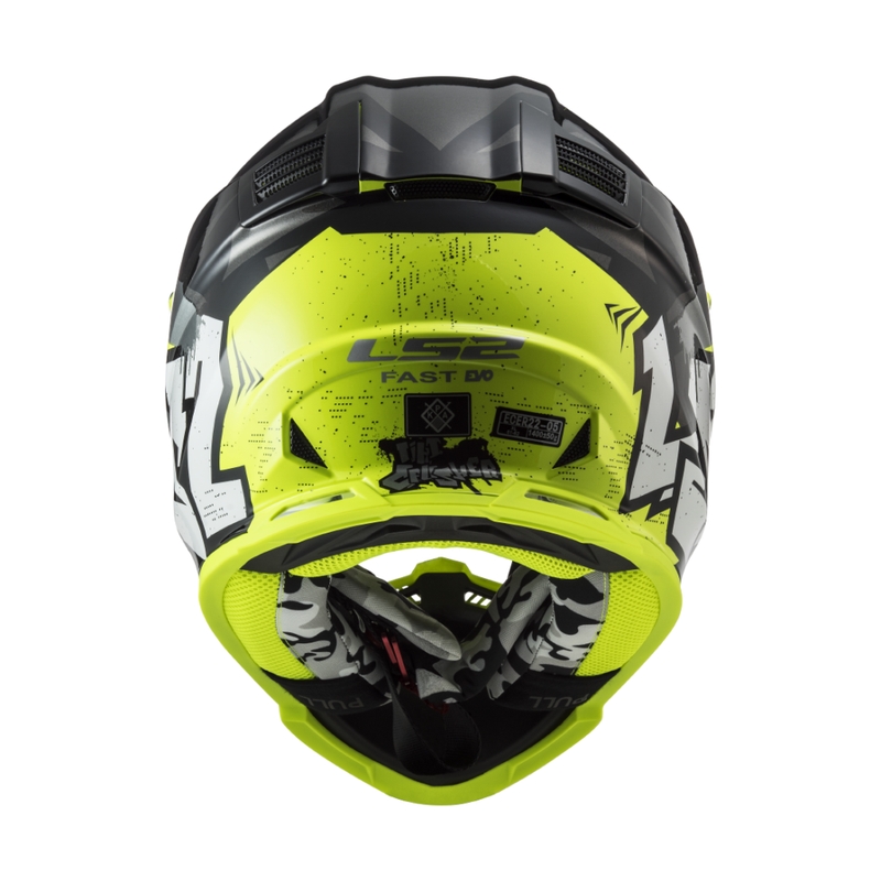 Детска каска за мотокрос LS2 MX437 Fast EVO Mini Crusher черно-жълта
