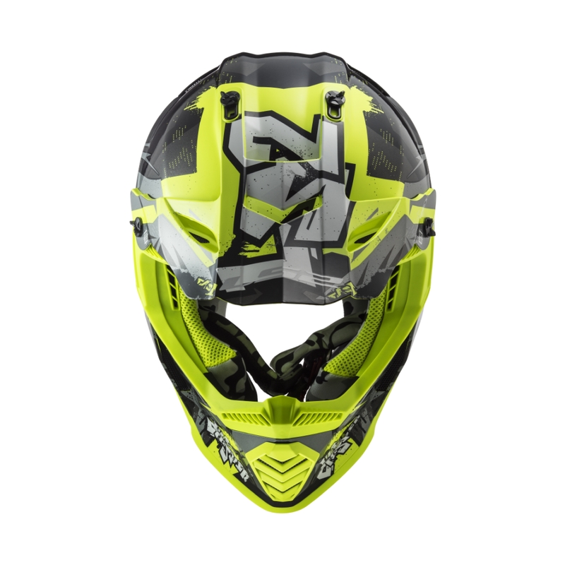 Детска каска за мотокрос LS2 MX437 Fast EVO Mini Crusher черно-жълта