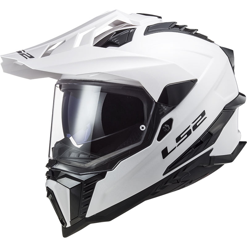 Каска за ендуро мотоциклет LS2 MX701 Explorer, плътно бяла