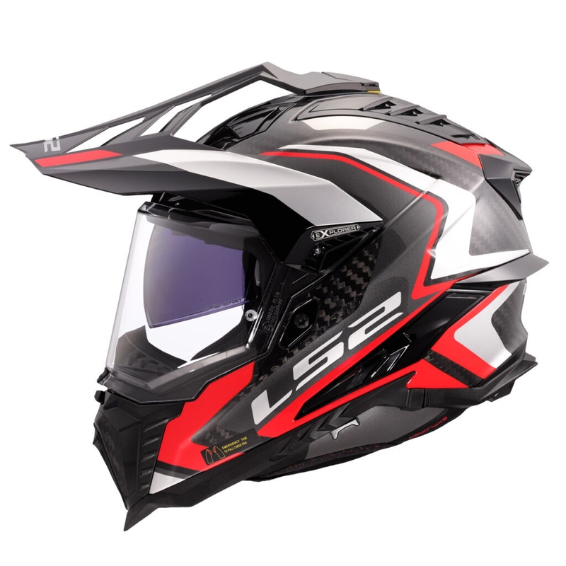 Ендуро мотоциклетна каска LS2 MX701 Explorer C Frontier II червена